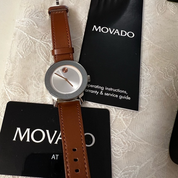 COPY - Movado Bold Watch with a brown leather band main image 10